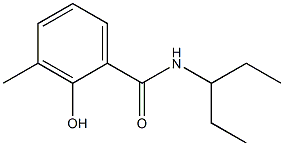 2-hydroxy-3-methyl-N-(pentan-3-yl)benzamide Struktur