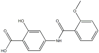 2-hydroxy-4-[(2-methoxybenzoyl)amino]benzoic acid Struktur