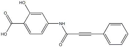 2-hydroxy-4-[(3-phenylprop-2-ynoyl)amino]benzoic acid Struktur