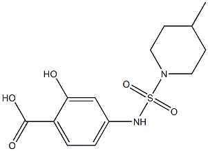 2-hydroxy-4-{[(4-methylpiperidine-1-)sulfonyl]amino}benzoic acid Struktur