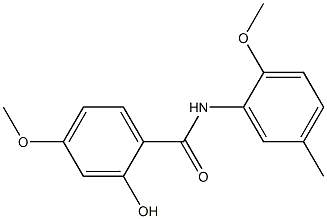 2-hydroxy-4-methoxy-N-(2-methoxy-5-methylphenyl)benzamide Struktur