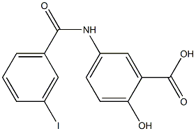 2-hydroxy-5-[(3-iodobenzene)amido]benzoic acid Struktur