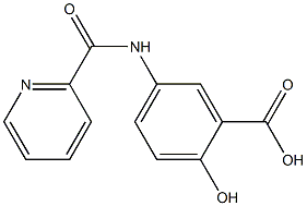 2-hydroxy-5-[(pyridin-2-ylcarbonyl)amino]benzoic acid Struktur