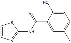 2-hydroxy-5-methyl-N-(1,3-thiazol-2-yl)benzamide Struktur