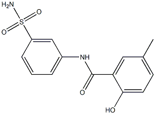 2-hydroxy-5-methyl-N-(3-sulfamoylphenyl)benzamide Struktur