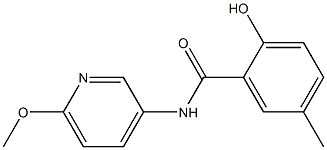 2-hydroxy-N-(6-methoxypyridin-3-yl)-5-methylbenzamide Struktur