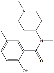 2-hydroxy-N,5-dimethyl-N-(1-methylpiperidin-4-yl)benzamide Struktur