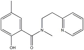 2-hydroxy-N,5-dimethyl-N-[2-(pyridin-2-yl)ethyl]benzamide Struktur