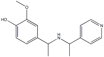 2-methoxy-4-(1-{[1-(pyridin-4-yl)ethyl]amino}ethyl)phenol Struktur