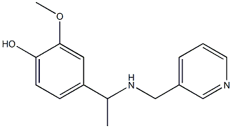 2-methoxy-4-{1-[(pyridin-3-ylmethyl)amino]ethyl}phenol Struktur