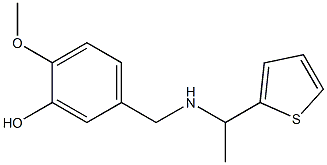 2-methoxy-5-({[1-(thiophen-2-yl)ethyl]amino}methyl)phenol Struktur