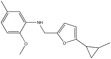 2-methoxy-5-methyl-N-{[5-(2-methylcyclopropyl)furan-2-yl]methyl}aniline Struktur