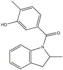 2-methyl-5-[(2-methyl-2,3-dihydro-1H-indol-1-yl)carbonyl]phenol Struktur