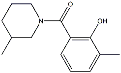 2-methyl-6-[(3-methylpiperidin-1-yl)carbonyl]phenol Struktur