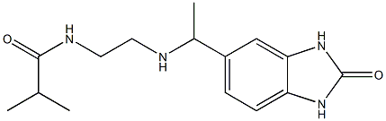 2-methyl-N-(2-{[1-(2-oxo-2,3-dihydro-1H-1,3-benzodiazol-5-yl)ethyl]amino}ethyl)propanamide Struktur