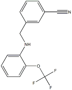 3-({[2-(trifluoromethoxy)phenyl]amino}methyl)benzonitrile Struktur