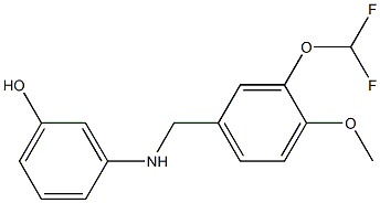 3-({[3-(difluoromethoxy)-4-methoxyphenyl]methyl}amino)phenol Struktur