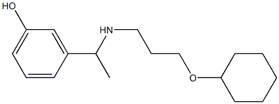 3-(1-{[3-(cyclohexyloxy)propyl]amino}ethyl)phenol Struktur