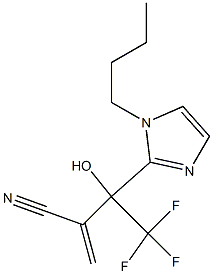 3-(1-butyl-1H-imidazol-2-yl)-4,4,4-trifluoro-3-hydroxy-2-methylidenebutanenitrile Struktur