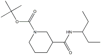 3-(1-Ethyl-propylcarbamoyl)-piperidine-1-carboxylic acid tert-butyl ester Struktur