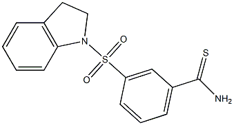 3-(2,3-dihydro-1H-indole-1-sulfonyl)benzene-1-carbothioamide Struktur