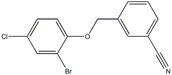 3-(2-bromo-4-chlorophenoxymethyl)benzonitrile Struktur