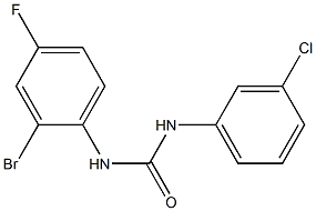 3-(2-bromo-4-fluorophenyl)-1-(3-chlorophenyl)urea Struktur