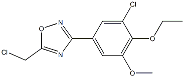 3-(3-chloro-4-ethoxy-5-methoxyphenyl)-5-(chloromethyl)-1,2,4-oxadiazole Struktur