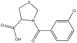 3-(3-chlorobenzoyl)-1,3-thiazolidine-4-carboxylic acid Struktur