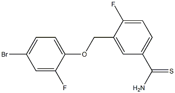 3-(4-bromo-2-fluorophenoxymethyl)-4-fluorobenzene-1-carbothioamide Struktur