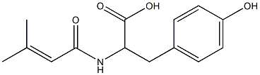 3-(4-hydroxyphenyl)-2-(3-methylbut-2-enamido)propanoic acid Struktur