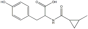 3-(4-hydroxyphenyl)-2-{[(2-methylcyclopropyl)carbonyl]amino}propanoic acid Struktur