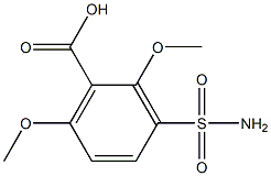 3-(aminosulfonyl)-2,6-dimethoxybenzoic acid Struktur