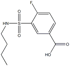 3-(butylsulfamoyl)-4-fluorobenzoic acid Struktur