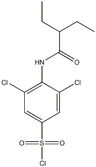 3,5-dichloro-4-(2-ethylbutanamido)benzene-1-sulfonyl chloride Struktur