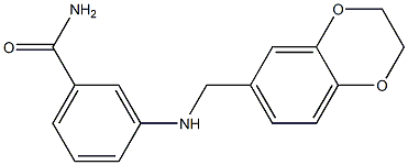 3-[(2,3-dihydro-1,4-benzodioxin-6-ylmethyl)amino]benzamide Struktur