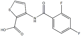 3-[(2,4-difluorobenzoyl)amino]thiophene-2-carboxylic acid Struktur