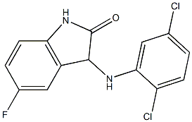 3-[(2,5-dichlorophenyl)amino]-5-fluoro-2,3-dihydro-1H-indol-2-one Struktur