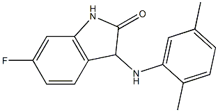 3-[(2,5-dimethylphenyl)amino]-6-fluoro-2,3-dihydro-1H-indol-2-one Struktur