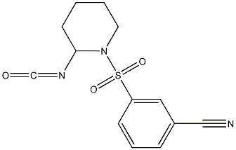 3-[(2-isocyanatopiperidine-1-)sulfonyl]benzonitrile Struktur