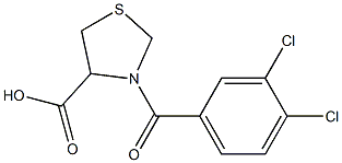 3-[(3,4-dichlorophenyl)carbonyl]-1,3-thiazolidine-4-carboxylic acid Struktur