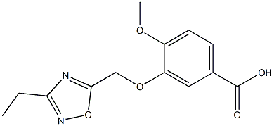 3-[(3-ethyl-1,2,4-oxadiazol-5-yl)methoxy]-4-methoxybenzoic acid Struktur