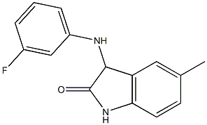 3-[(3-fluorophenyl)amino]-5-methyl-2,3-dihydro-1H-indol-2-one Struktur