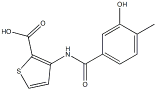 3-[(3-hydroxy-4-methylbenzoyl)amino]thiophene-2-carboxylic acid Struktur