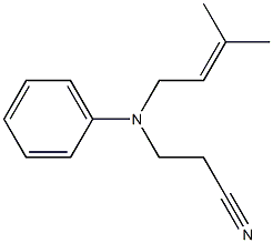 3-[(3-methylbut-2-en-1-yl)(phenyl)amino]propanenitrile Struktur