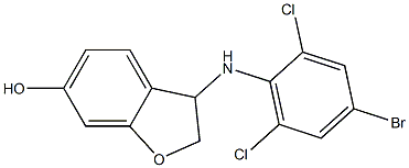 3-[(4-bromo-2,6-dichlorophenyl)amino]-2,3-dihydro-1-benzofuran-6-ol Struktur