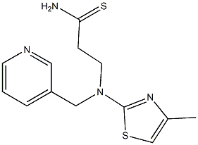 3-[(4-methyl-1,3-thiazol-2-yl)(pyridin-3-ylmethyl)amino]propanethioamide Struktur