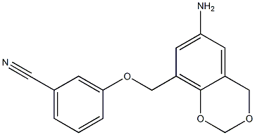 3-[(6-amino-2,4-dihydro-1,3-benzodioxin-8-yl)methoxy]benzonitrile Struktur