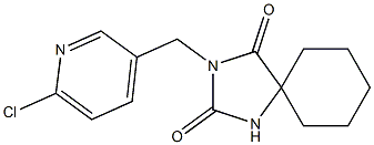 3-[(6-chloropyridin-3-yl)methyl]-1,3-diazaspiro[4.5]decane-2,4-dione Struktur