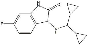 3-[(dicyclopropylmethyl)amino]-6-fluoro-2,3-dihydro-1H-indol-2-one Struktur